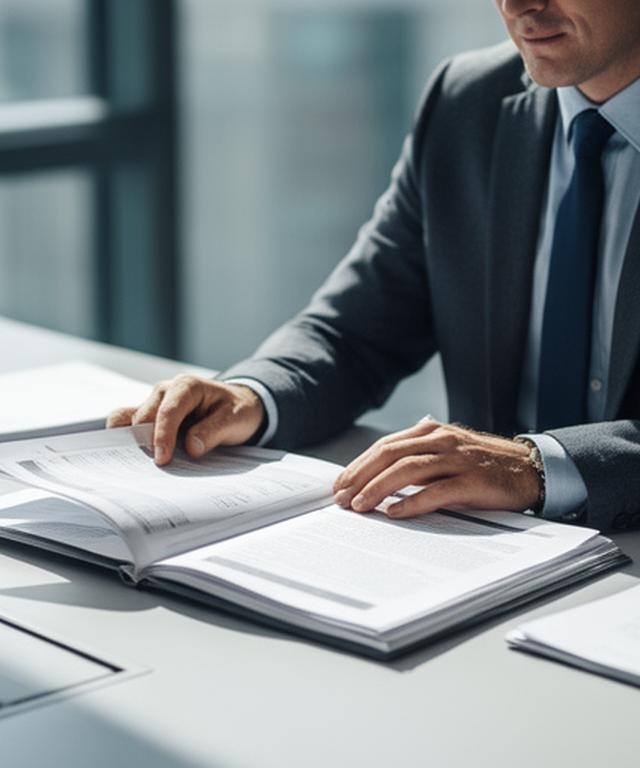Male solicitor reviewing a case file in a South Dublin meeting room with natural light